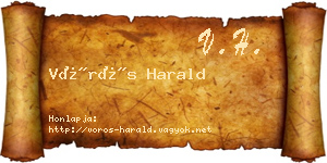 Vörös Harald névjegykártya